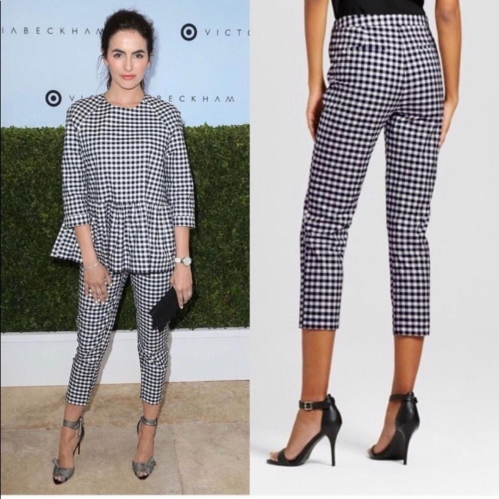 Victoria Beckham for Target Black and White Gingham Cropped Pants